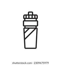 Red Energy Bottle Outline Icon Vector Illustration