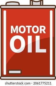 Red engine oil seen from the front.