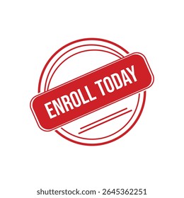 Red Enroll Today Rubber Stamp Seal Vector