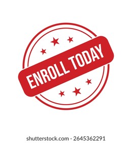 Red Enroll Today Rubber Stamp Seal Vector