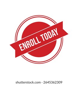 Red Enroll Today Rubber Stamp Seal Vector