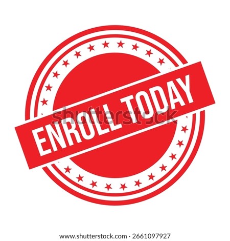 Red Enroll Today Rubber Stamp Seal Vector.