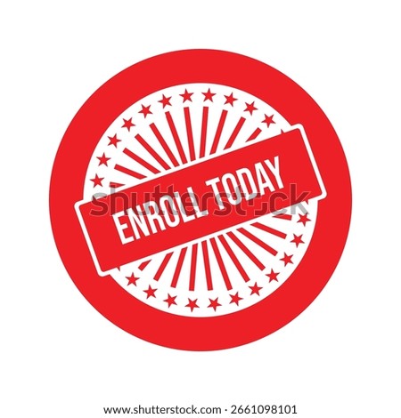 Red Enroll Today Rubber Stamp Seal Vector.