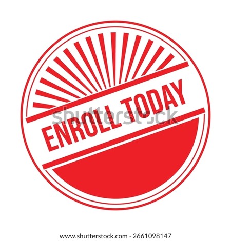 Red Enroll Today Rubber Stamp Seal Vector.