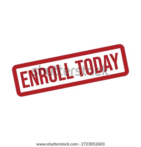 Red Enroll Today Stamp on White Background Vector Graphic