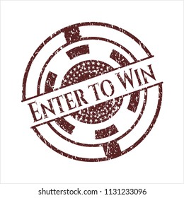 Red Enter to Win rubber seal