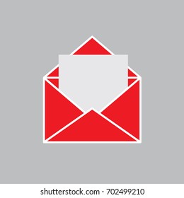 red envelope with blank card- vector illustration