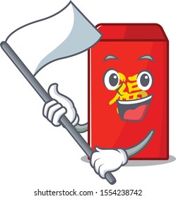 red envelope cartoon in bring flag the mascot