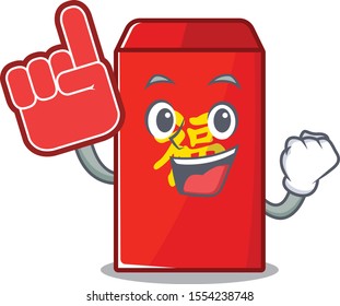 red envelope cartoon in the mascot foam finger