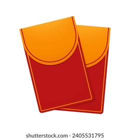 Red envelope and Chinese gold coin graphic vector. Chinese new year pack.