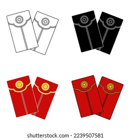 Red Envelope in flat style isolated