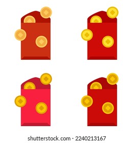 Red Envelope in flat style isolated