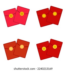 Red Envelope in flat style isolated