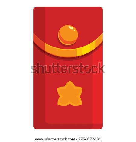 Red envelope with golden decorations symbolizing wealth and prosperity during chinese new year celebrations
