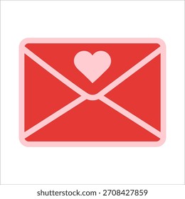 Red envelope with heart icon symbolizing love and communication.