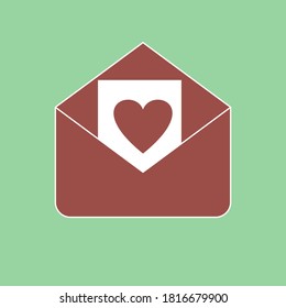 Sobre rojo con corazón. Ilustración del vector