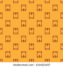 Red Envelope icon isolated seamless pattern on brown background. Email message letter symbol. Vector Illustration