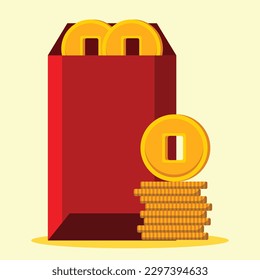 Red envelope icon. Subtable to place on chinese new year, etc.