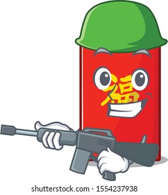 red envelope isolated with the army cartoon