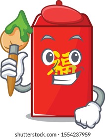 red envelope isolated with the cartoon painter