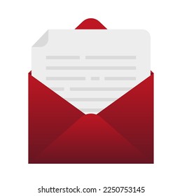 red envelope letter. Vector illustration.