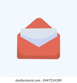 Sobre rojo con carta - Imagen plana vibrante. Perfecto para diferentes tarjetas, textiles, Sitios web, App 