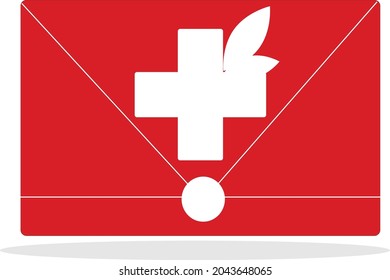 red envelope medical with leaf