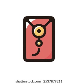 Ícone de contorno de envelope vermelho para design gráfico, aplicativos e sites