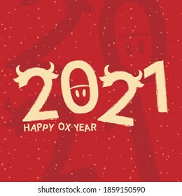 Red envelope poster of 2021 year of the ox greeting card