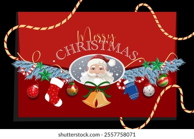 Red envelope from Santa Claus, wishing you a Merry Christmas.