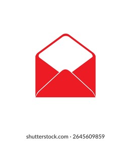 Red envelope silhouette icon vector flat design.