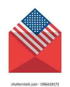 red envelope with usa flag design