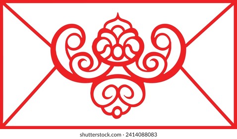 ein roter Umschlag, Vektorgrafik, chinesische Dekorationselemente, chinesischer Umschlag, chinesisches Neujahrskonzept	