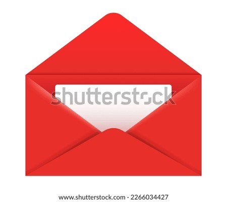 Red envelope. Vector clipart isolated on white background.
