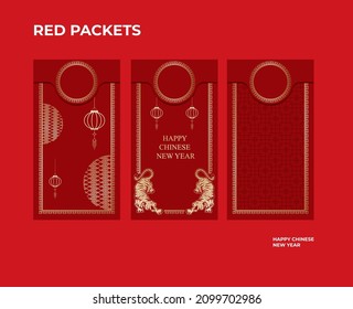 red envelope vector design for chinese new year with chinese year symbol 