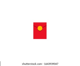 Red Envelope vector flat icon. Isolated Red Gift Envelope emoji illustration 