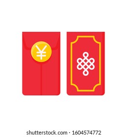 Red envelope vector illustration, Chinese New year flat icon