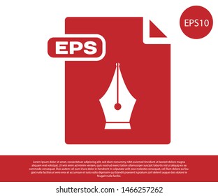 Red EPS file document. Download eps button icon isolated on white background. EPS file symbol.  Vector Illustration