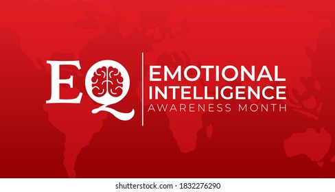 Ilustración de fondo de inteligencia emocional de EQ roja
