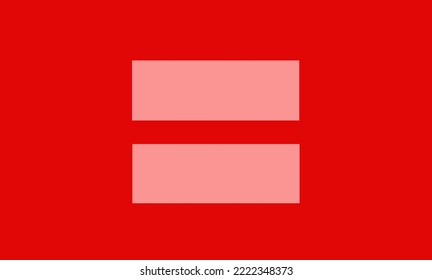 Red Equality Flag. Human Rights Campaign Flag Pride Vector Illustration Isolated. HRC Is An American LGBTQ Advocacy Group. The Largest LGBTQ Political Lobbying Organization Within The United States.