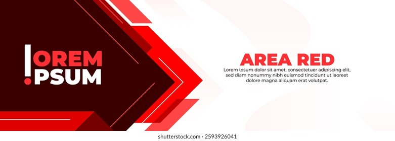 red era banner background template, red color landscape design
