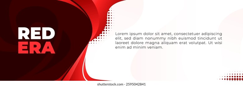 red era banner background template, red color landscape design