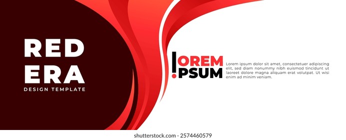 Red Era design template, Vector abstract design banner web template