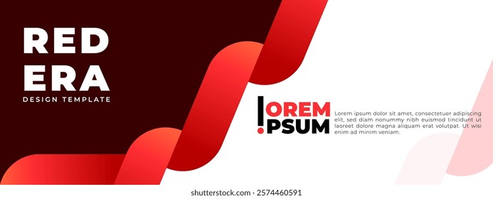 Red Era design template, Vector abstract design banner web template