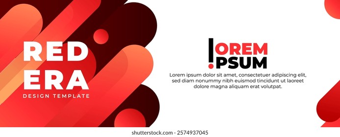 Red Era design template, Vector abstract design banner web template