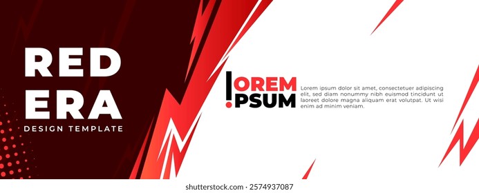 Red Era design template, Vector abstract design banner web template