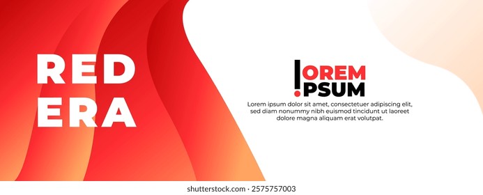 Red Era design template, Vector abstract design banner web template