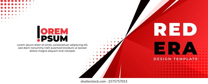 Red Era design template, Vector abstract design banner web template