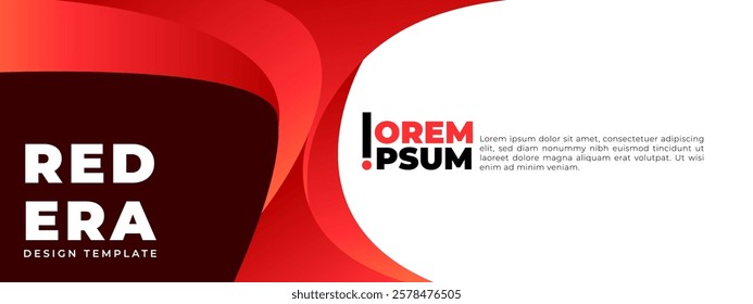 Red Era design template, Vector abstract design banner web template