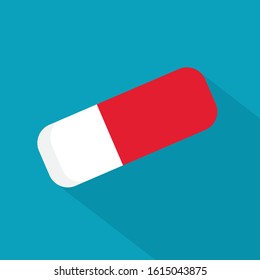 red eraser icon- vector illustration